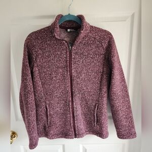 MEC Teslin Ladies Full Zipup Jacket Burgundy Tweed Size Medium